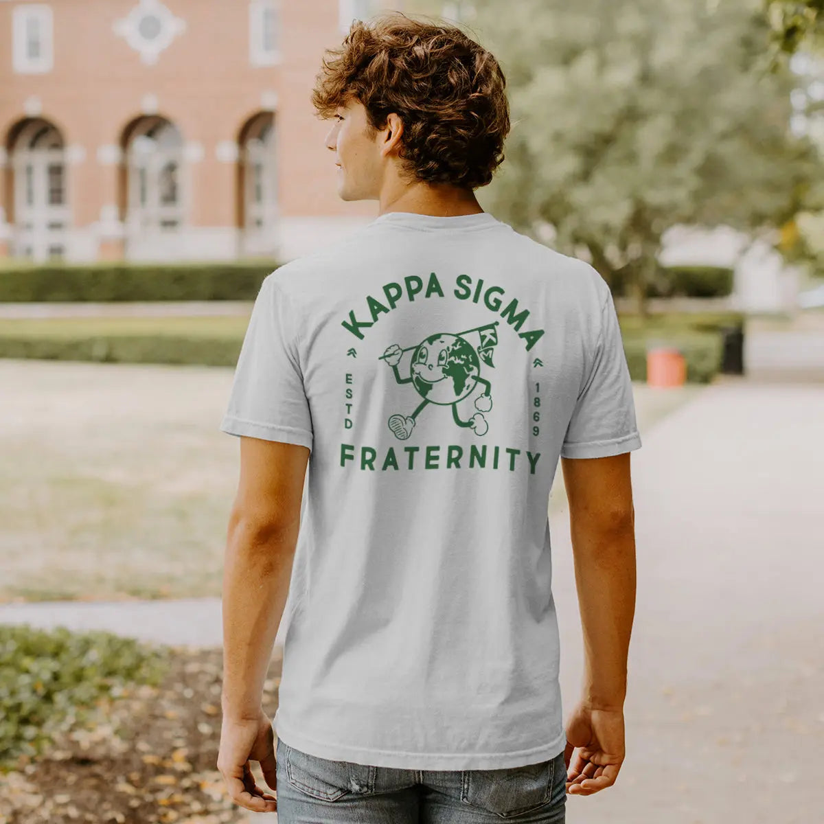 Kappa Sig Comfort Colors Happy Earth White Short Sleeve Tee - Kappa Sigma Official Store