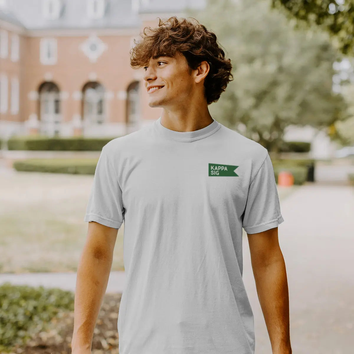 Kappa Sig Comfort Colors Happy Earth White Short Sleeve Tee - Kappa Sigma Official Store