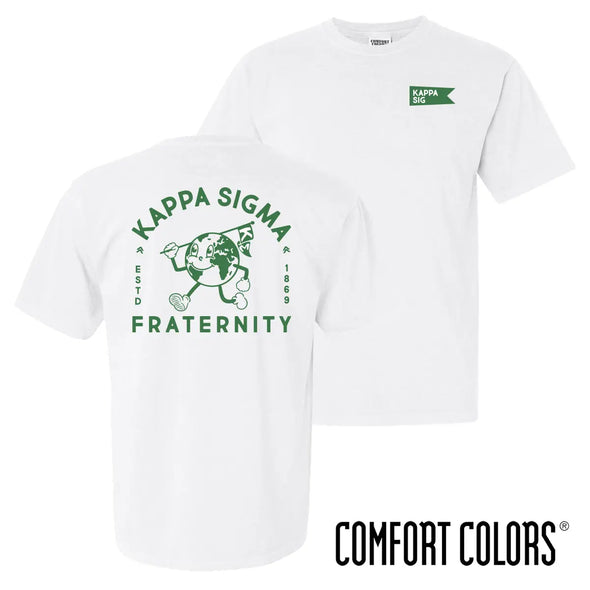 Kappa Sig Comfort Colors Happy Earth White Short Sleeve Tee