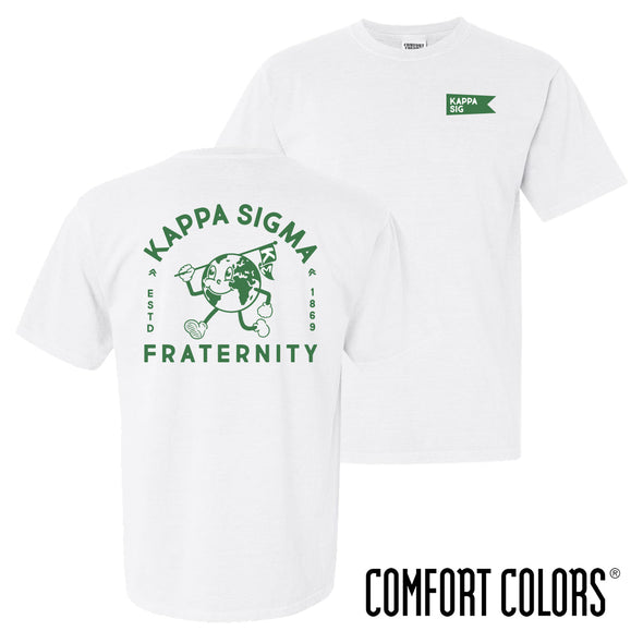 Kappa Sig Comfort Colors Happy Earth White Short Sleeve Tee