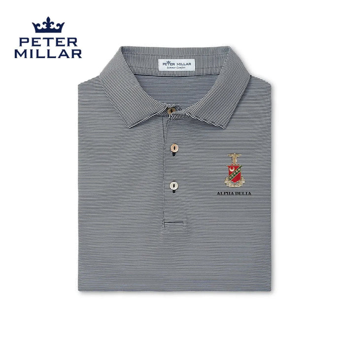 Kappa Sig Peter Millar Jubilee Stripe Stretch Jersey Polo with Crest - Kappa Sigma Official Store