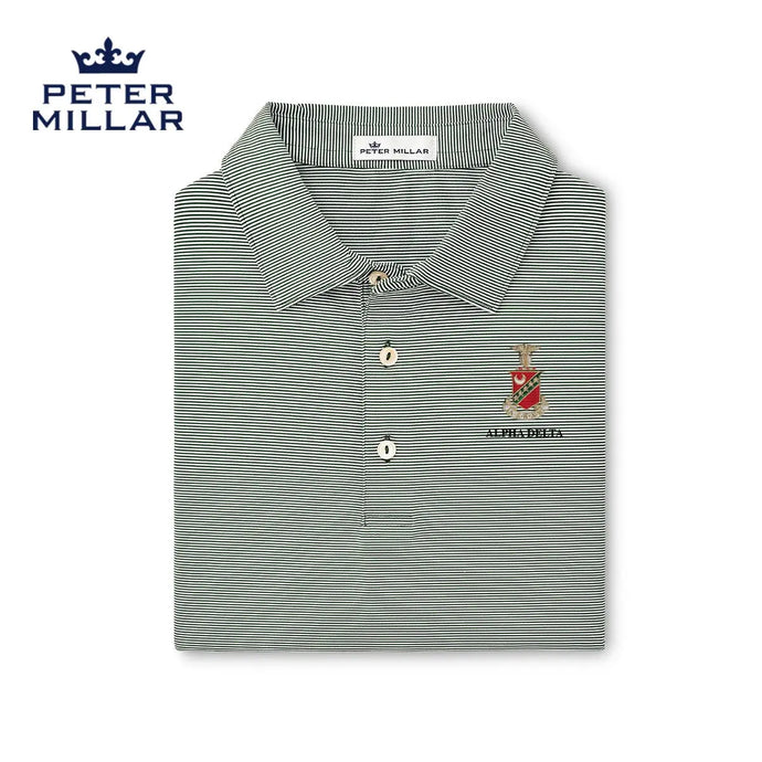 Kappa Sig Peter Millar Jubilee Stripe Stretch Jersey Polo with Crest - Kappa Sigma Official Store