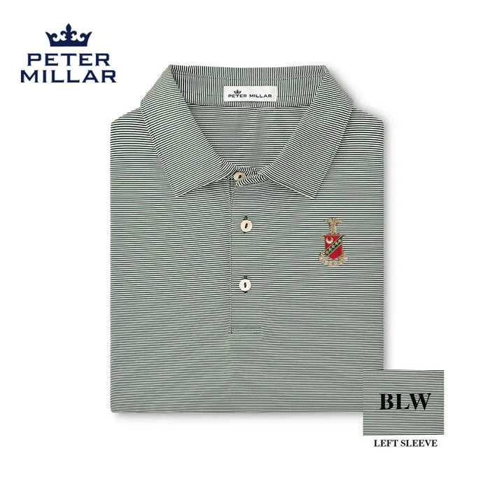 Kappa Sig Peter Millar Jubilee Stripe Stretch Jersey Polo with Crest - Kappa Sigma Official Store