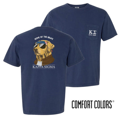 Kappa Sig Comfort Colors Short Sleeve Navy Patriot Retriever Tee