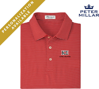 Kappa Sig Personalized Red Peter Millar Marlin Performance Jersey Polo With Greek Letters