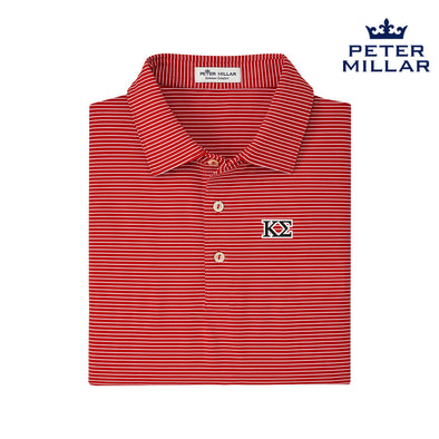 Kappa Sig Red Peter Millar Marlin Performance Jersey Polo With Greek Letters