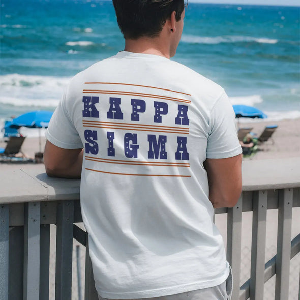 Kappa Sig Comfort Colors Stars & Stripes White Short Sleeve Tee