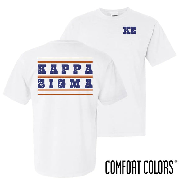 Kappa Sig Comfort Colors Stars & Stripes White Short Sleeve Tee