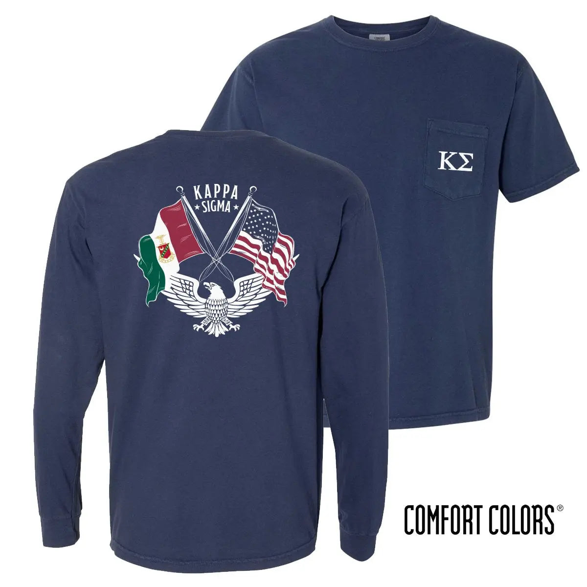 Kappa Sig Comfort Colors Long Sleeve Navy Patriot tee – Kappa Sigma  Official Store