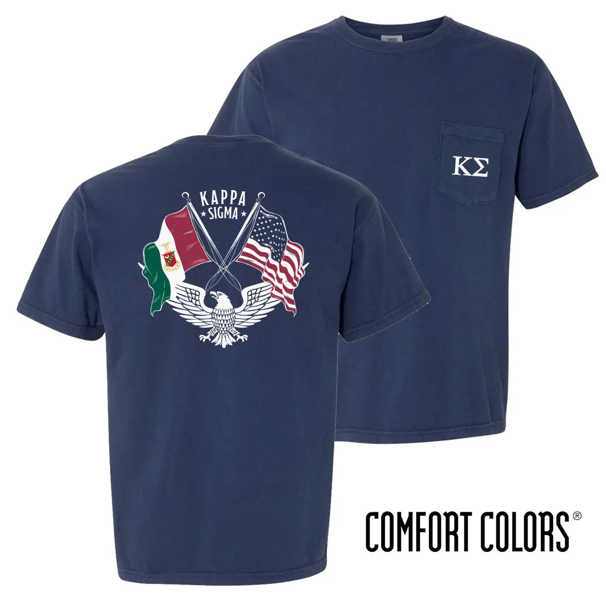 Kappa Sig Comfort Colors Navy Patriot tee - Kappa Sigma Official Store