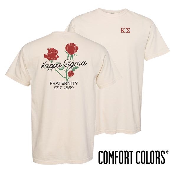 New! Kappa Sig Comfort Colors Rosebud Ivory Short Sleeve Tee
