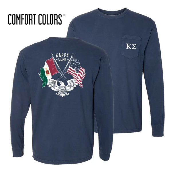 Kappa Sig Comfort Colors Navy Patriot tee