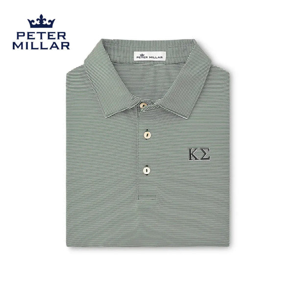 Kappa Sig Peter Millar Jubilee Stripe Stretch Jersey Polo with Greek Letters