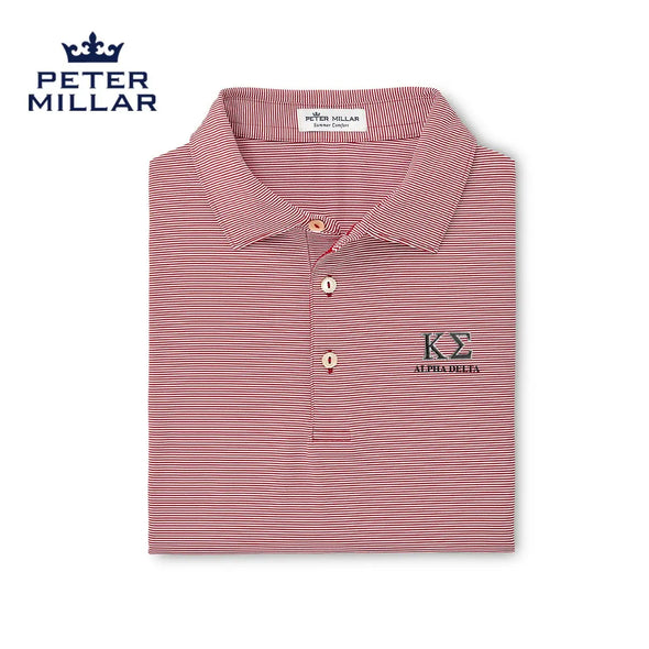 Kappa Sig Peter Millar Jubilee Stripe Stretch Jersey Polo with Greek Letters