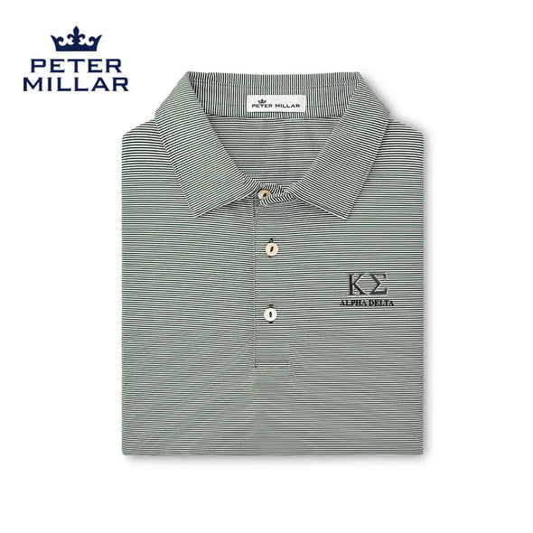 Kappa Sig Peter Millar Jubilee Stripe Stretch Jersey Polo with Greek Letters