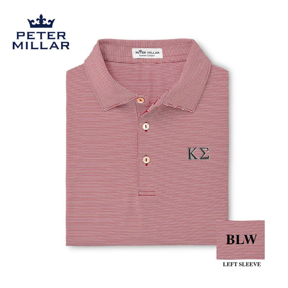 Kappa Sig Peter Millar Jubilee Stripe Stretch Jersey Polo with Greek Letters