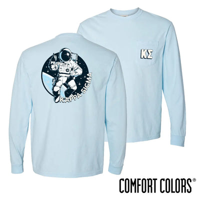 New! Kappa Sig Comfort Colors Space Age Long Sleeve Pocket Tee