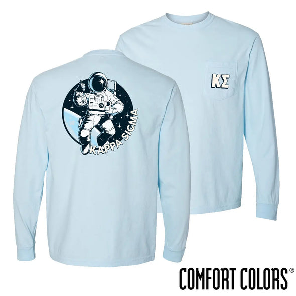 New! Kappa Sig Comfort Colors Space Age Long Sleeve Pocket Tee