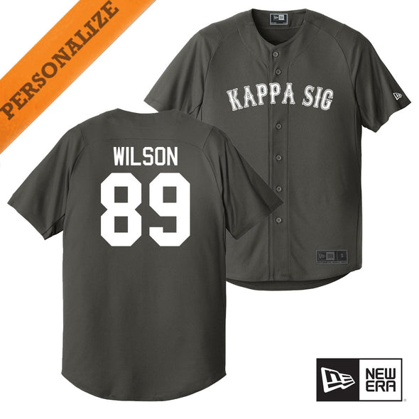 Kappa Sig Personalized New Era Graphite Baseball Jersey