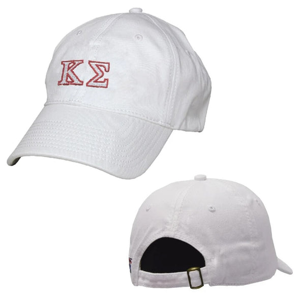 Kappa Sig White Greek Letter Adjustable Hat