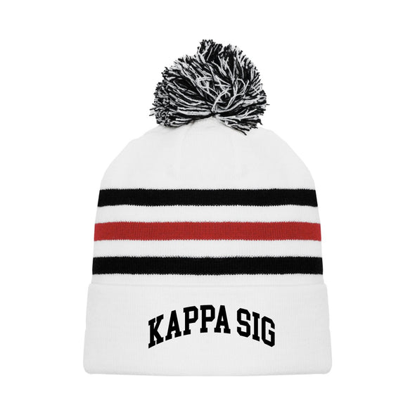 Kappa Sig White Hockey Knit Beanie