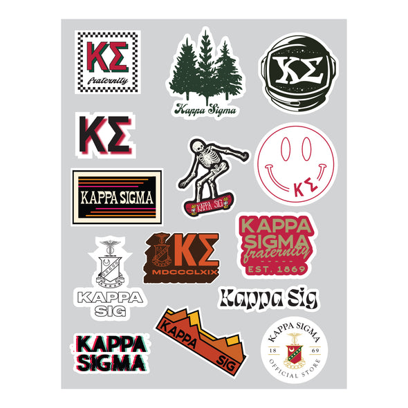 Kappa Sig Retro Sticker Sheet