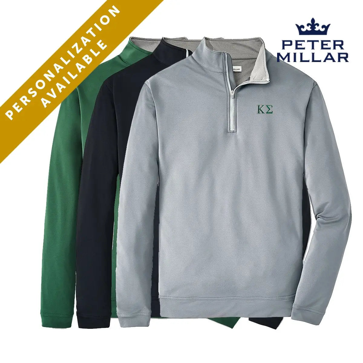 Kappa Sig Peter Millar Perth Stretch Quarter Zip with Greek Letters - Kappa Sigma Official Store