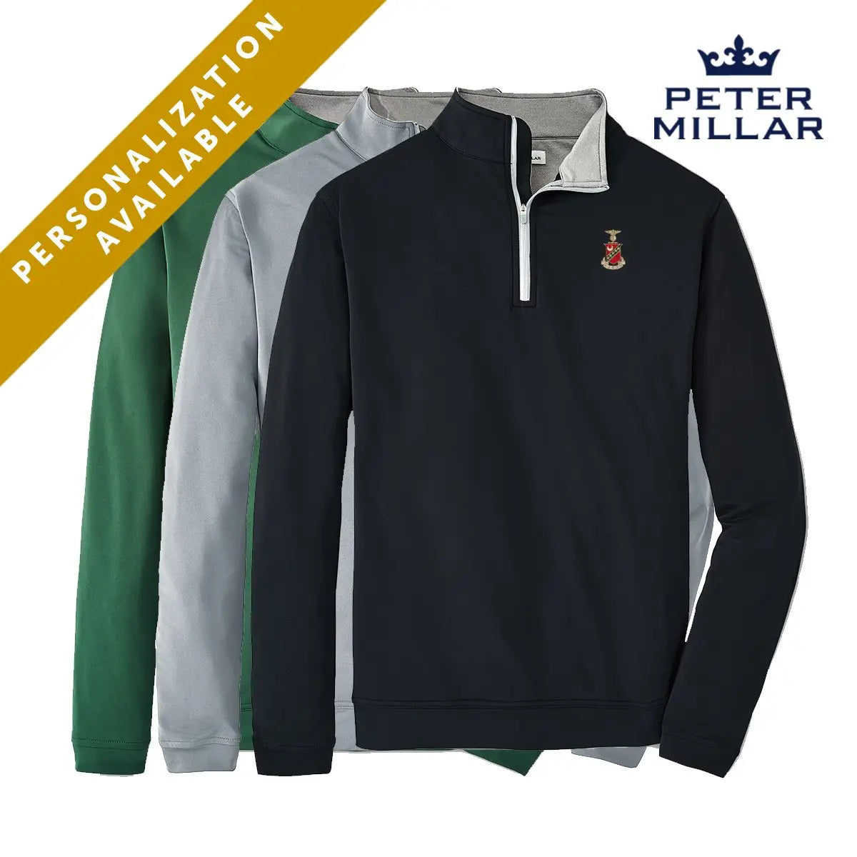 Kappa Sig Peter Millar Perth Stretch Quarter Zip with Crest - Kappa Sigma Official Store