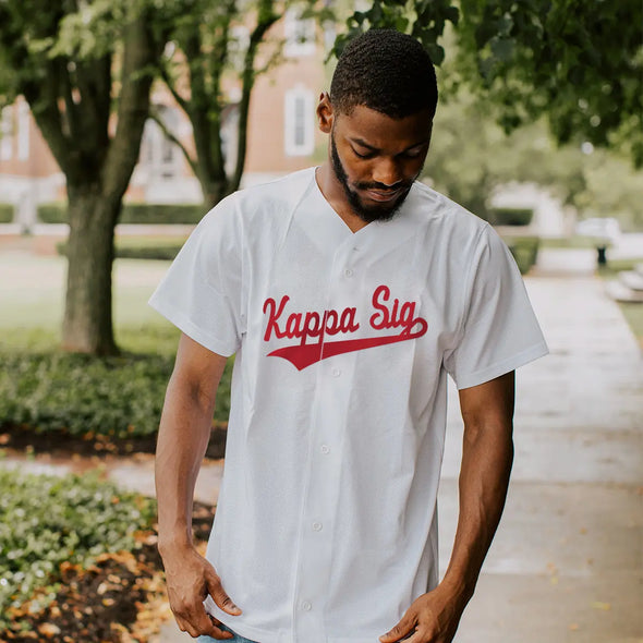 Kappa Sig Personalized White Mesh Baseball Jersey