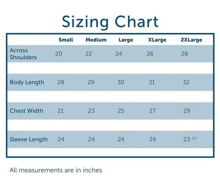 Comfort Colors Size Chart