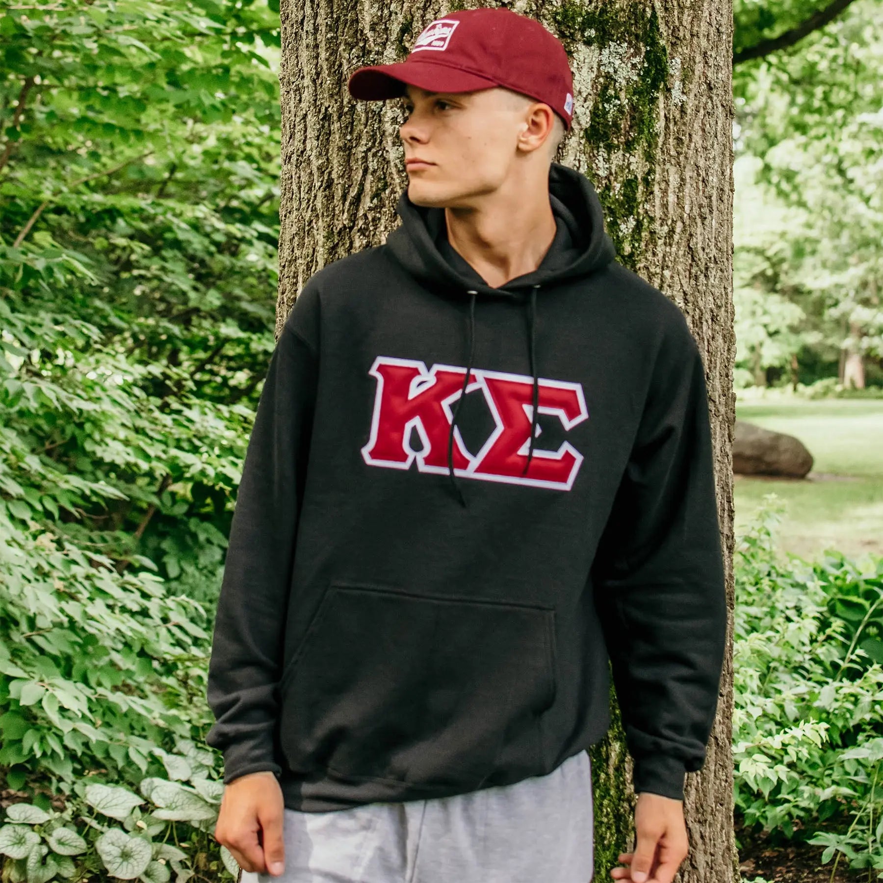 Kappa Sig Black Hoodie with Sewn On Greek Letters - Kappa Sigma Official Store