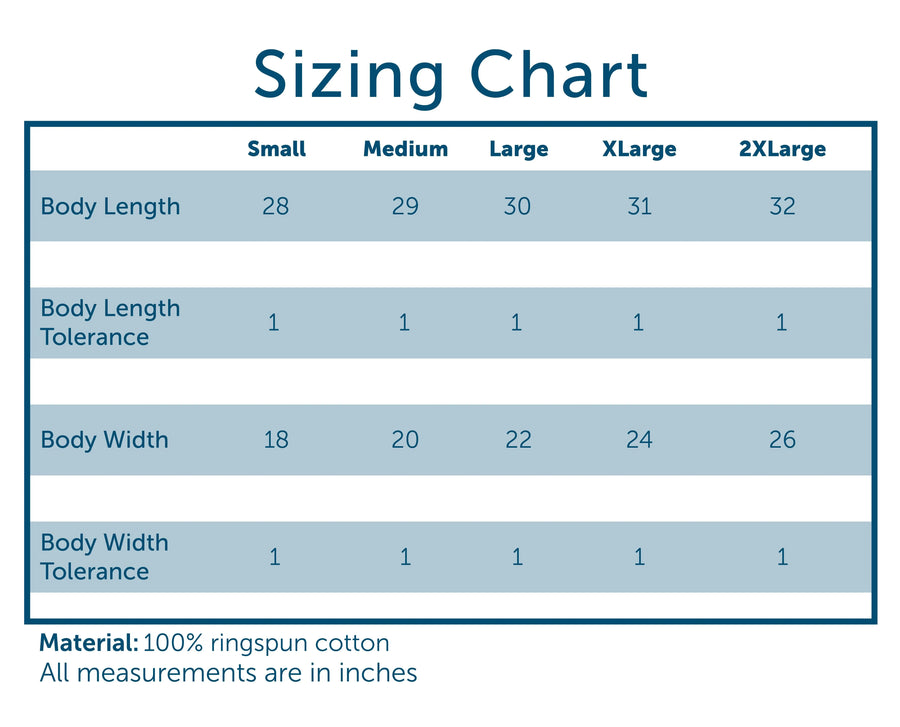 Comfort Colors Size Chart