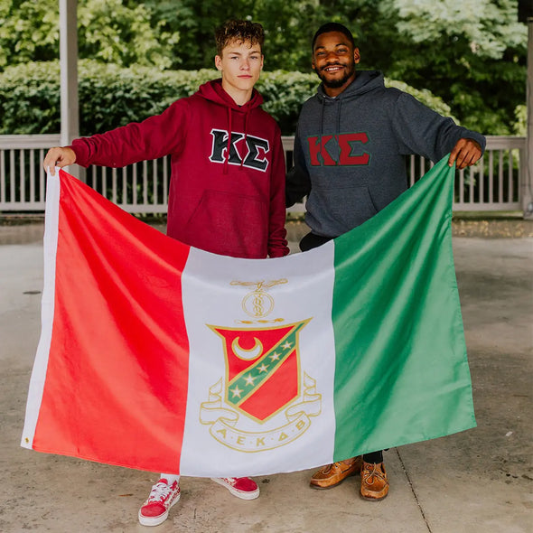 Kappa Sig Deep Red Hoodie with Sewn On Letters